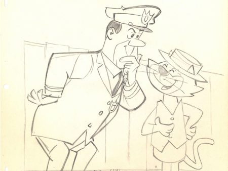 Top Cat and Officer Charles Dibble Original Character Drawing Signed Iwao Takamoto For Discount