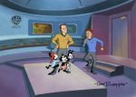 Animaniacs Original Production Cel Signed by Tom Ruegger: Wakko, Yakko, Dot, Kirk, McCoy For Discount