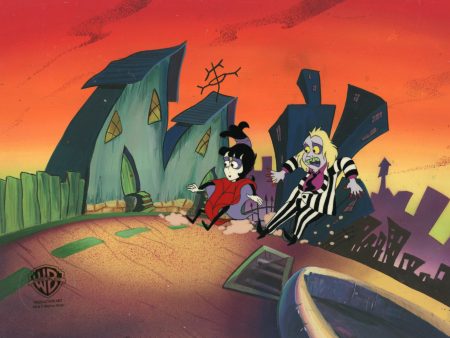 Beetlejuice The Animated Series Original Production Cel on Original Background: Lydia, Beetlejuice Supply