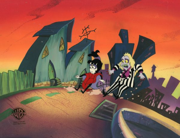 Beetlejuice The Animated Series Original Production Cel on Original Background: Lydia, Beetlejuice Supply