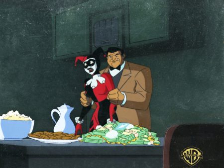 Batman The Animated Series Original Production Cel On Original Background: Harley Quinn Fashion