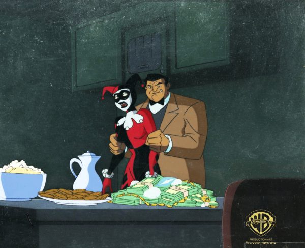 Batman The Animated Series Original Production Cel On Original Background: Harley Quinn Fashion