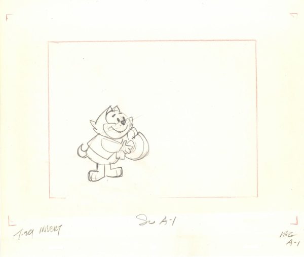 Top Cat and Benny the Ball Double Aperture Drawings: One Signed by Iwao Takamoto on Sale