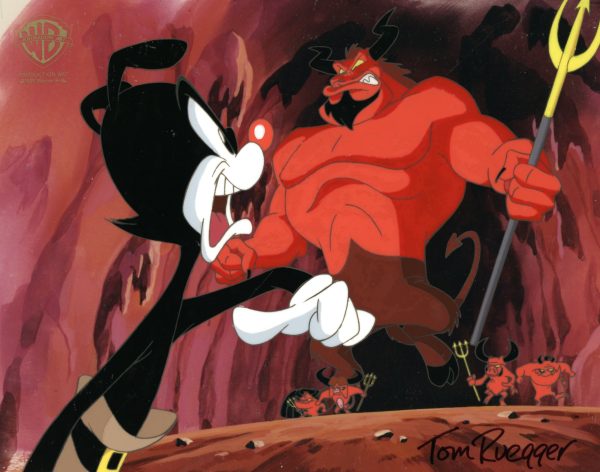 Animaniacs Original Production Cel Signed by Tom Ruegger: Yakko, Satan Online Hot Sale