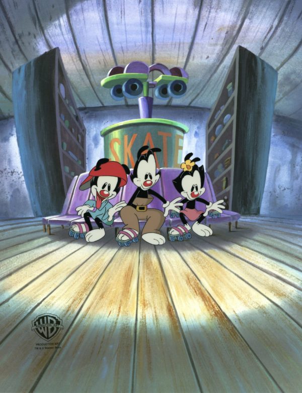 Animaniacs Original Production Cel with Matching Drawing: Yakko, Wakko, Dot Online Sale