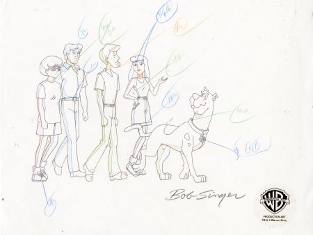 Scooby-Doo and the Alien Invaders Original Production Drawing Signed by Bob Singer: Mystery Gang For Cheap