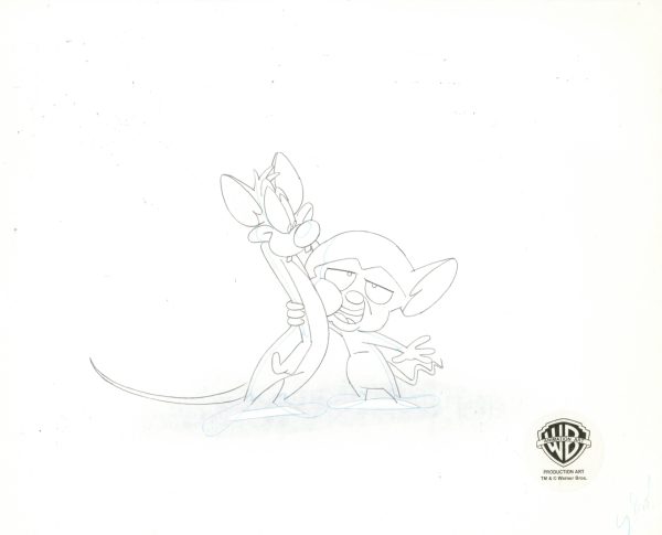 Pinky And The Brain Original Production Cel with Matching Drawing: Pinky, Brain Sale