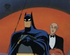 Batman The Animated Series Original Production Cel on Original Background: Batman, Alfred For Sale