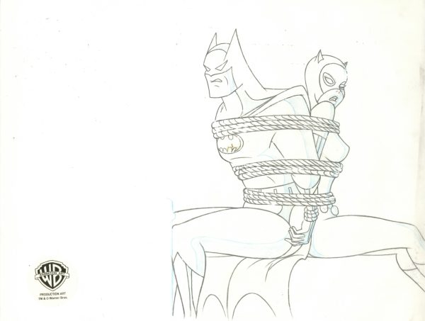 Batman The Animated Series Original Production Cel with Matching Drawing: Batman, Catwoman Cheap