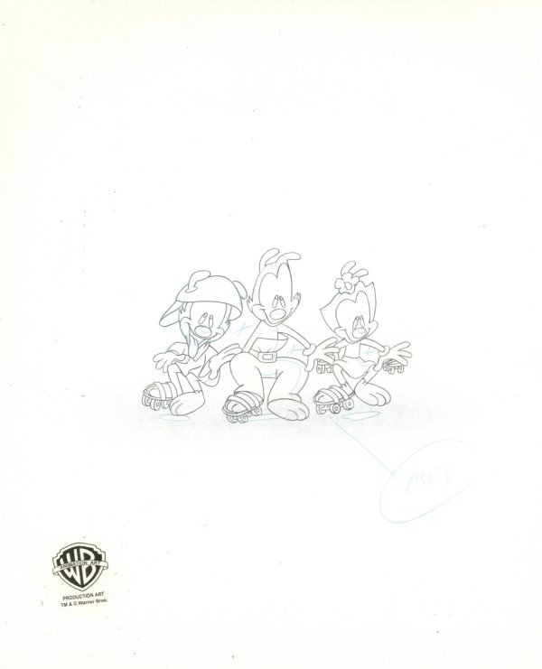 Animaniacs Original Production Cel with Matching Drawing: Yakko, Wakko, Dot Online Sale