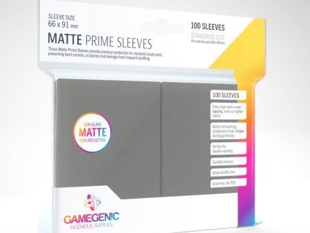 Gamegenic - Matte Prime Sleeves - Dark Grey (100ct) on Sale