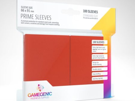 Gamegenic - Prime Sleeves - Red (100ct) Sale