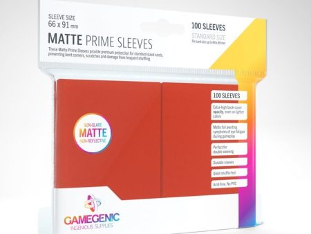 Gamegenic - Matte Prime Sleeves - Red (100ct) Hot on Sale